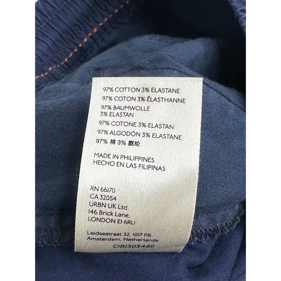 Anthropologie Maeve Wide-Leg Track Pants Blue Elastic Waist Casual Bohemian L - Picture 7 of 10